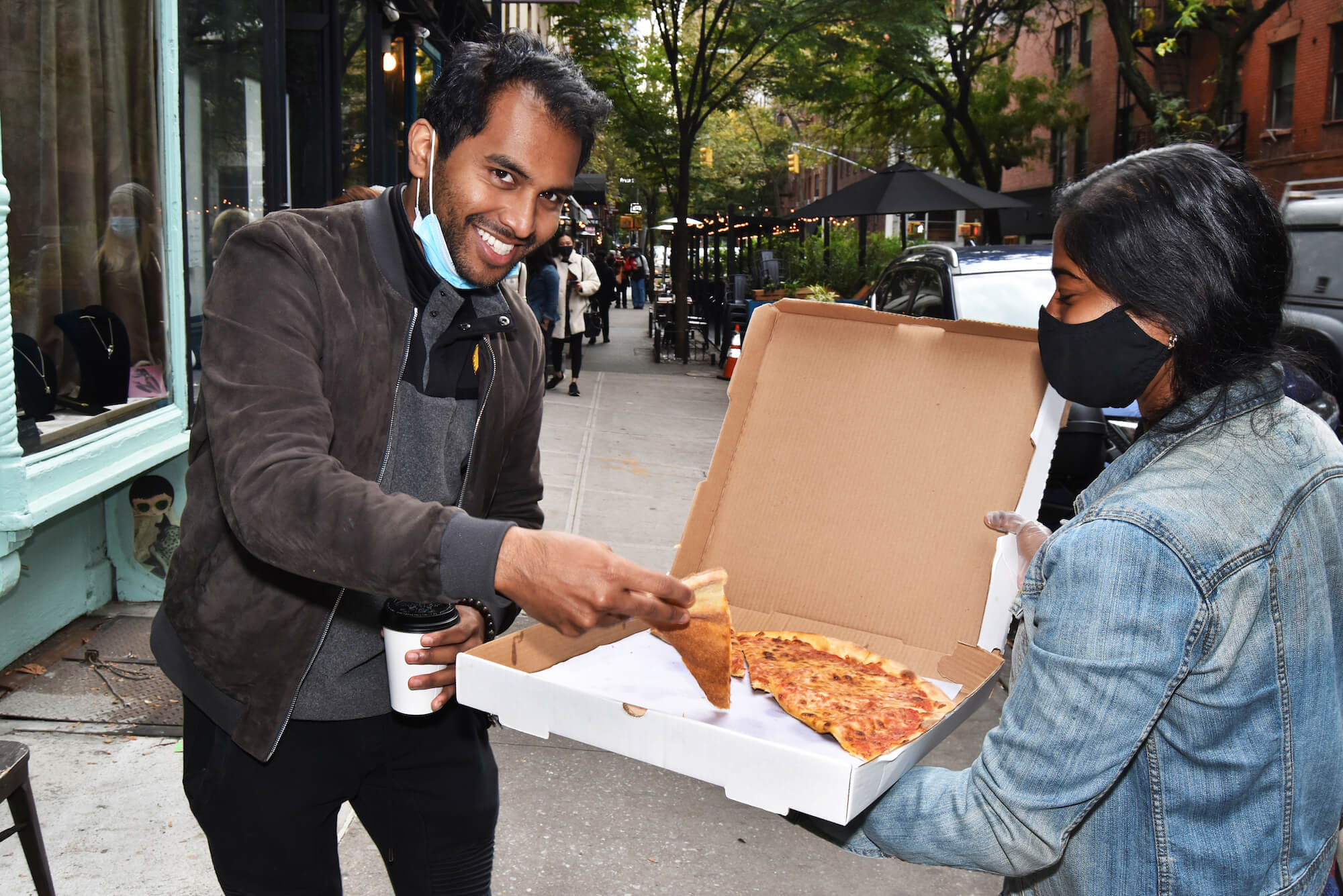 Pizza at a polling location